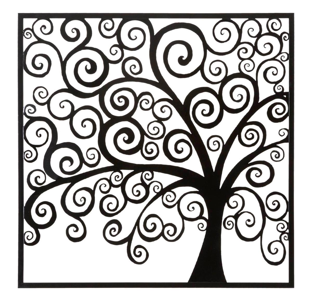 Wanddeko Three Plus Schwarz B: 100 cm - Schwarz, Basics, Metall (100/100/1cm)