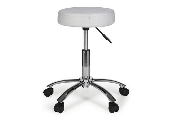 Bürohocker Leon D: ca. 55 cm Weiß - Alufarben/Weiß, KONVENTIONELL, Kunststoff/Textil (55/60/55cm) - Livetastic Bürohocker Leon D: ca. 55 cm Weiß - Alufarben/Weiß, KONVENTIONELL, Kunststoff/Textil (55/60/55cm) - Livetastic