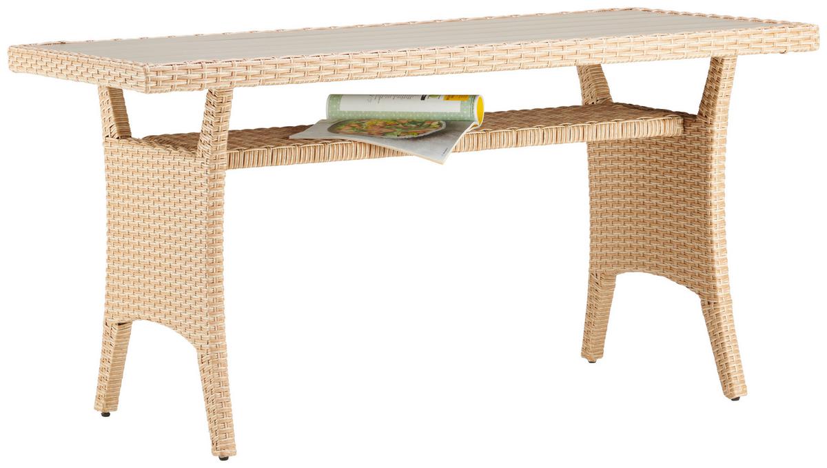 Loungegarnitur 6-tlg. Porto- Multi, Polyrattan Mit Kissen - Hellbraun/Grau, MODERN, Kunststoff/Textil (190/237cm) - Beldano