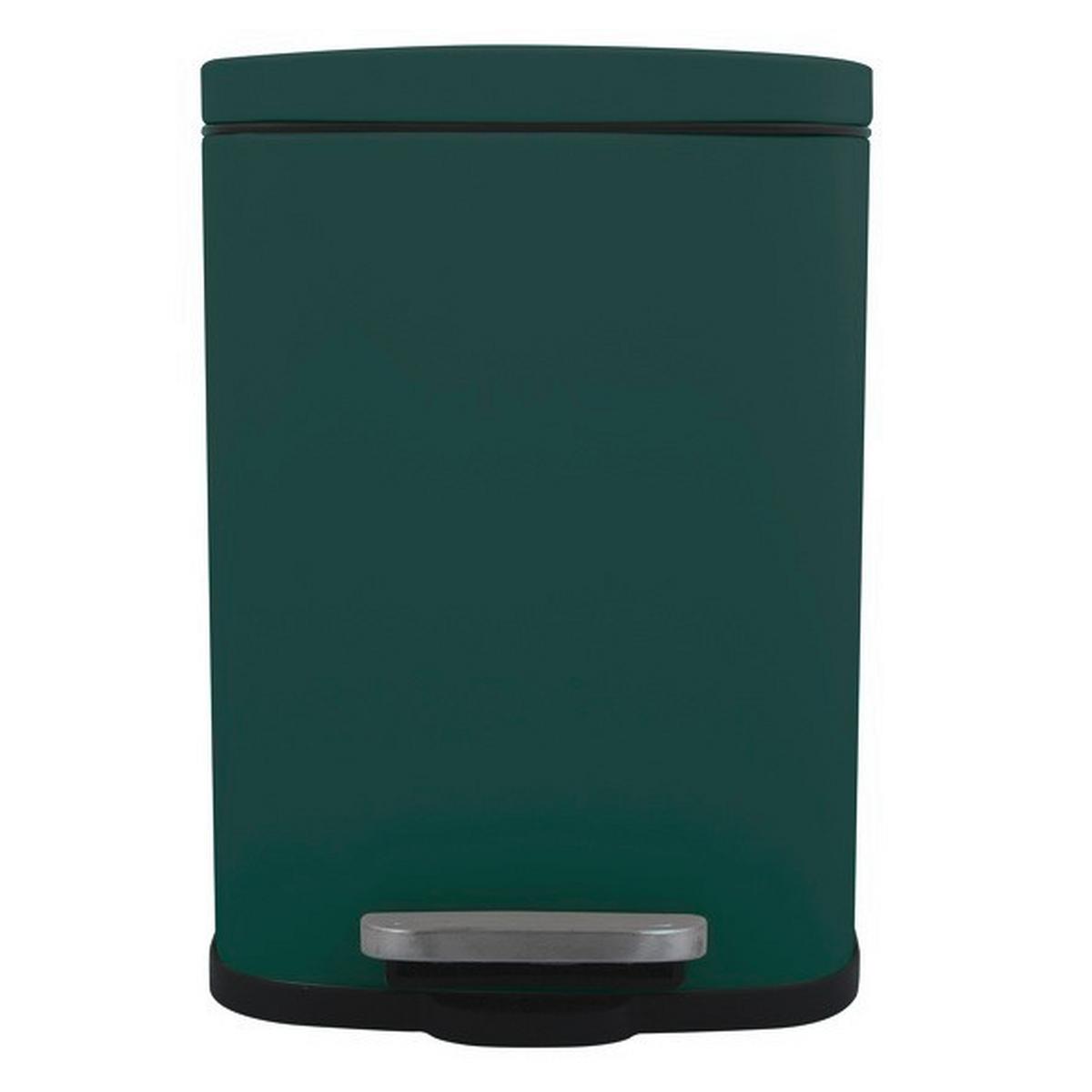 Treteimer Akira 5l Dunkelgrün Metall LxBxH: 21,4x17,6x30 cm - Dunkelgrün/Schwarz, Basics, Kunststoff/Metall (21,4/17,6/30cm)