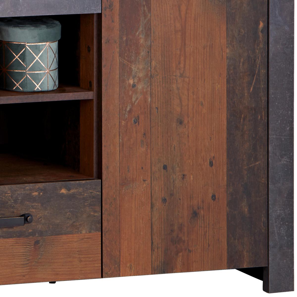 ŠIROKÁ KOMODA ONTARIO - šedá/barvy dubu, Moderní, kompozitní dřevo/plast (162/86/41,5cm) - Ondega