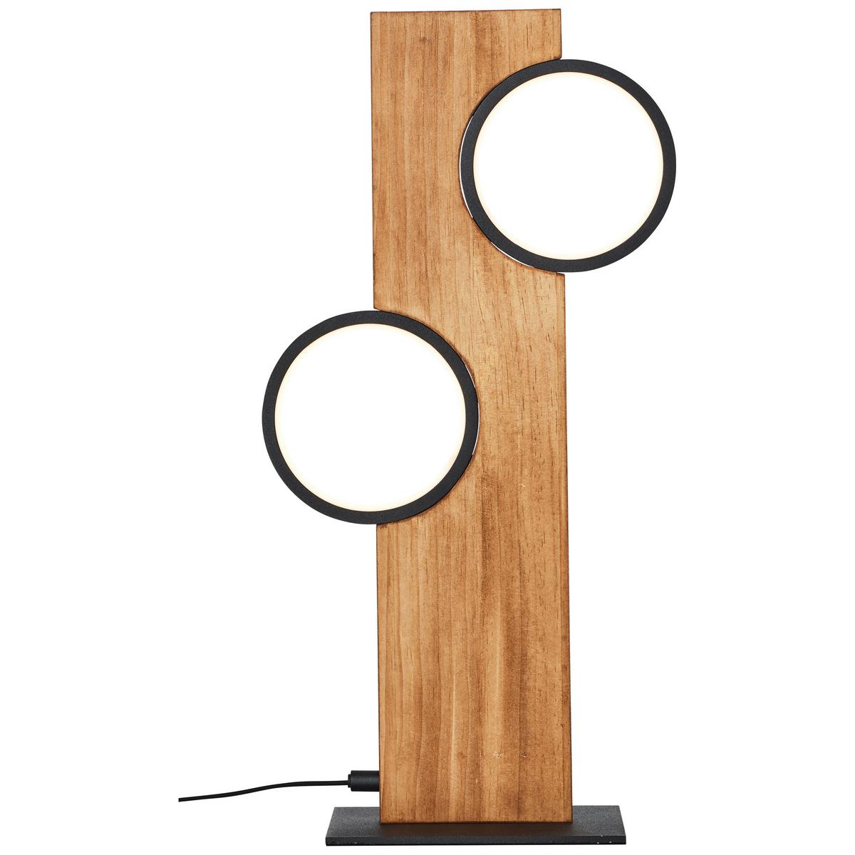LED-Tischleuchte G99934/76 Cheesy - Hellbraun/Schwarz, Natur, Holz/Metall (50,4/25/12cm) - Brilliant
