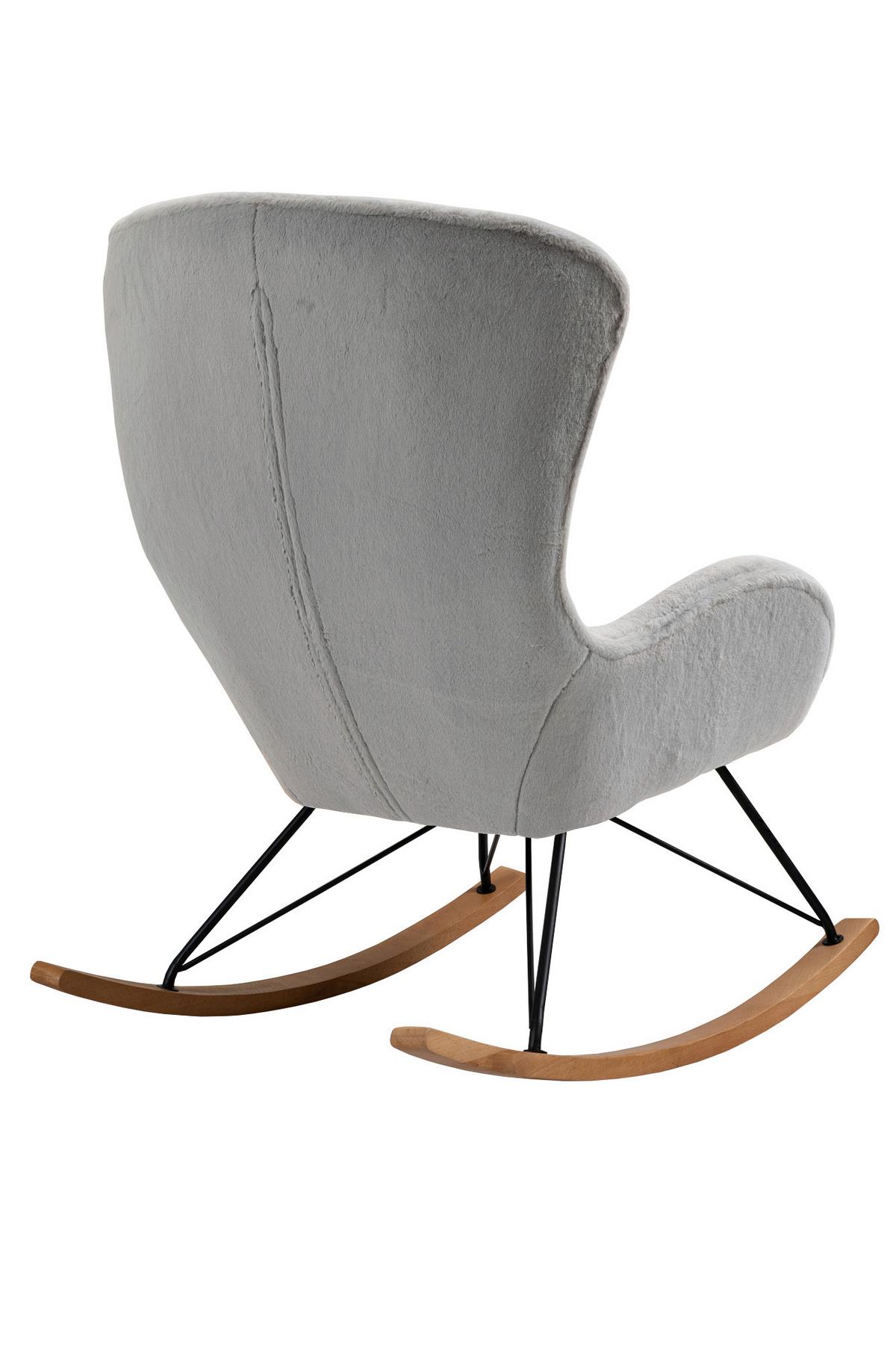 Schaukelstuhl Eiche Dekor, Hellgrau B: 70 Cm - Eichefarben/Hellgrau, MODERN, Textil/Metall (70/102/94cm) - Livetastic