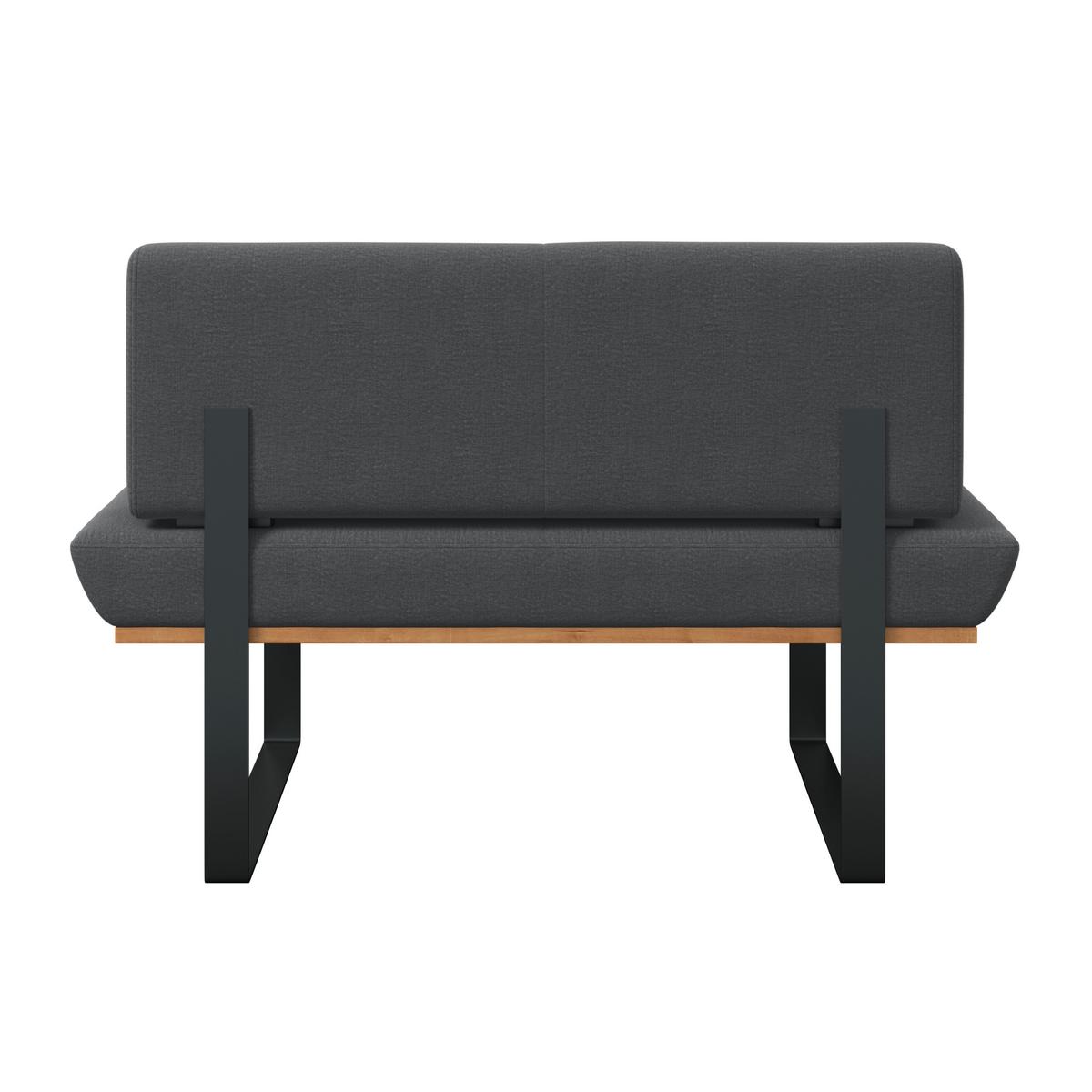 Sitzbank Tristan Webstoff schwarz, B: 130cm - Schwarz, MODERN, Holz/Textil (130/48/90cm) - James Wood