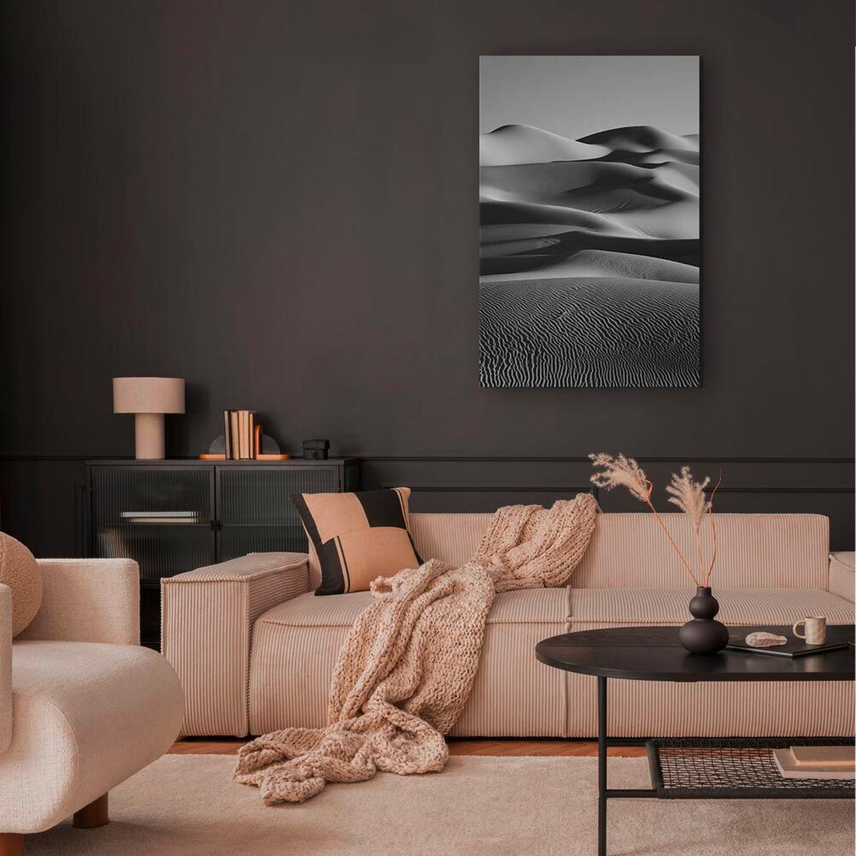 Leinwandbild Grau Schwarz B: 40 cm - Schwarz/Grau, Basics, Holzwerkstoff/Textil (40/60/1,2cm) - artgeist