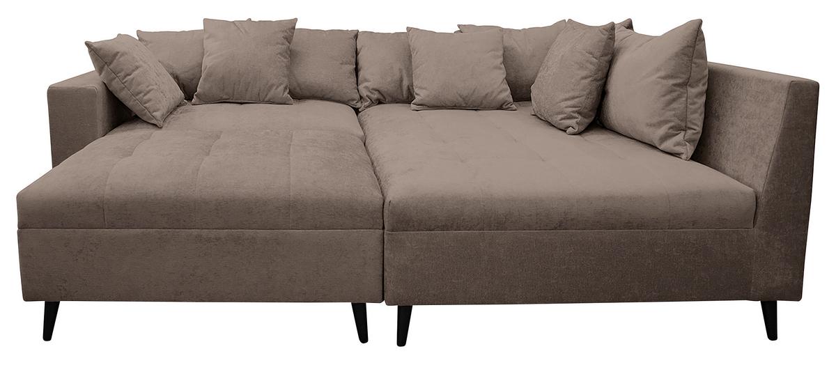 Ecksofa Pruno, Braun S: 247x174 Cm - Schwarz/Braun, Design, Textil (247/174cm) - MID.YOU