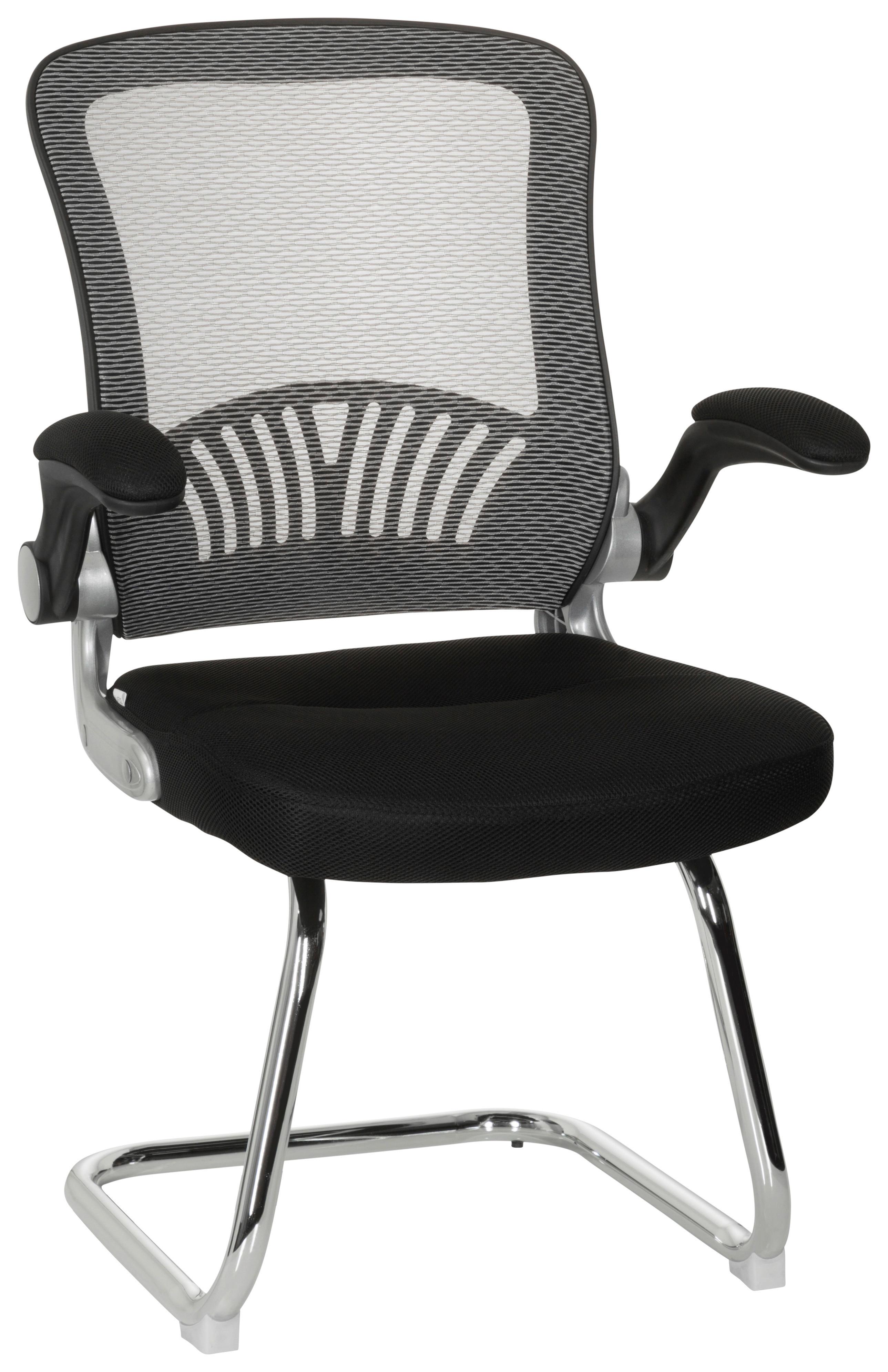 Besucherstuhl Flyer Pro V Grau/Schwarz - Chromfarben/Schwarz, MODERN, Textil/Metall (64/103/64cm) - MID.YOU