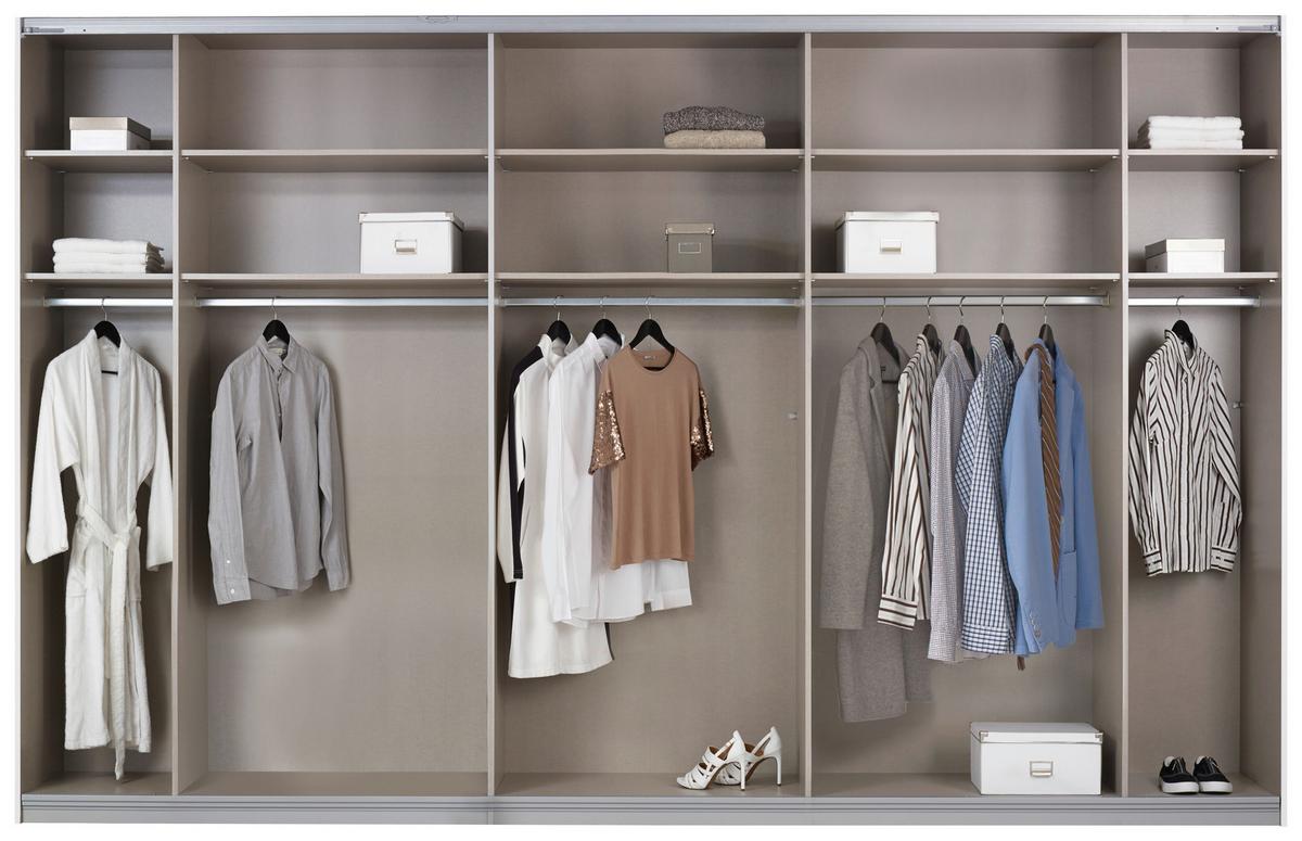 Schwebetürenschrank Mit Spiegel B: 361 cm Miami, Grau Metallic - Grau, MODERN, Holzwerkstoff (361/229/62cm) - Luca Bessoni