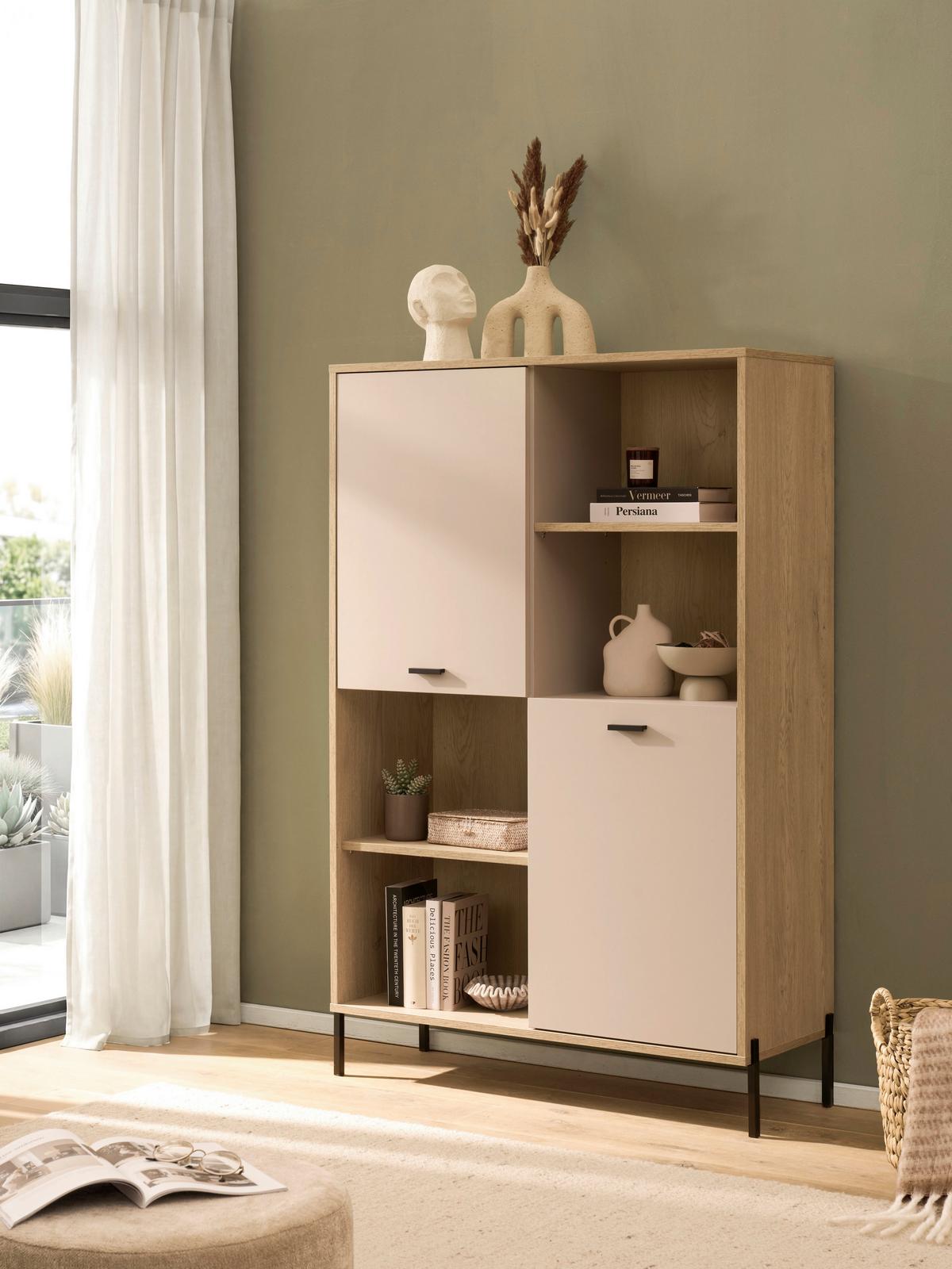 Regalelement Fredericia Eichefarben Kaschmir B: 105 cm - Kaschmir/Eichefarben, Design, Holzwerkstoff (105/160/40cm) - MID.YOU
