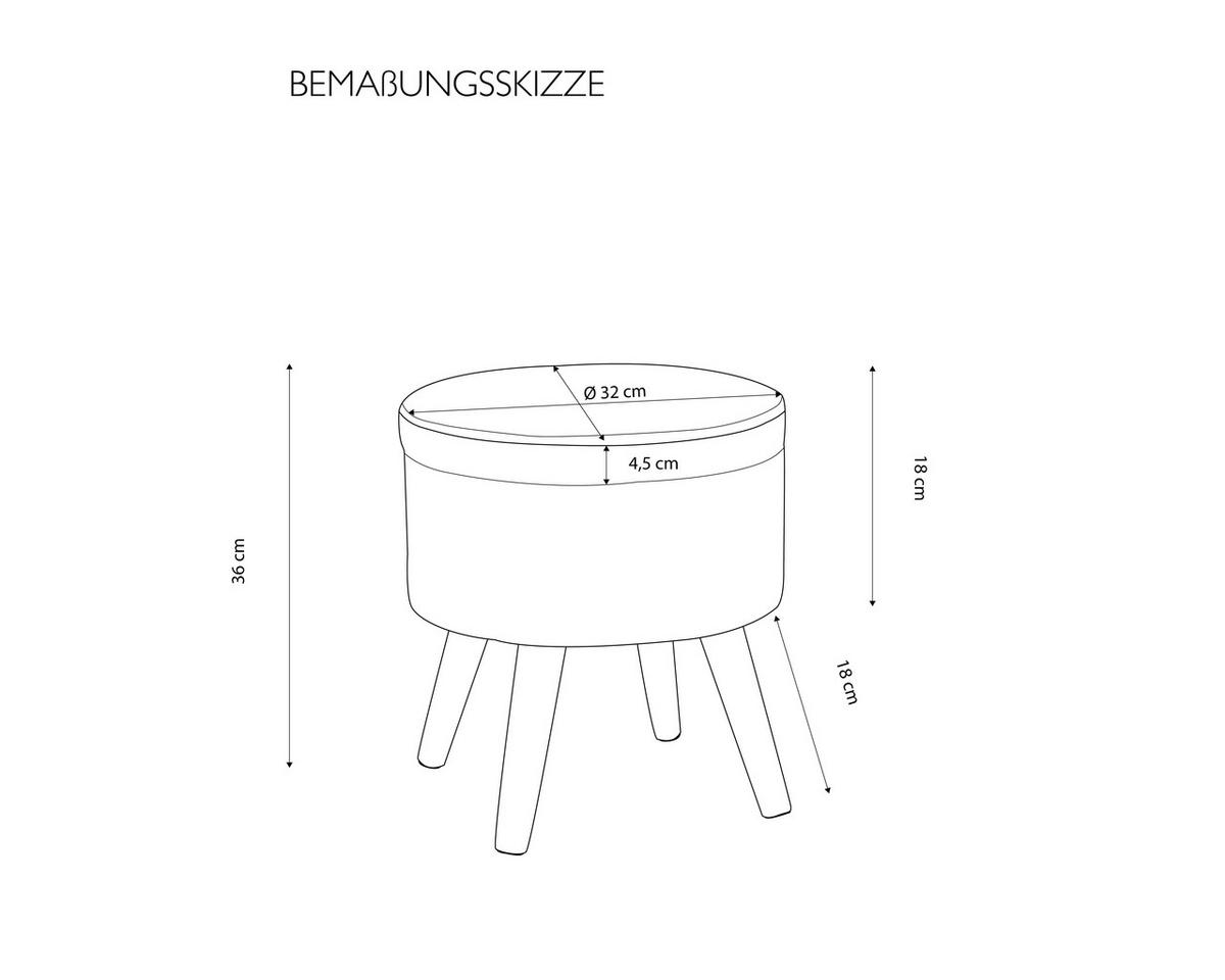 Hocker Max Grau Sitz Gepolstert H: 36 Cm - Grau, Design, Textil (32,5/36/32,5cm) - Echtwerk