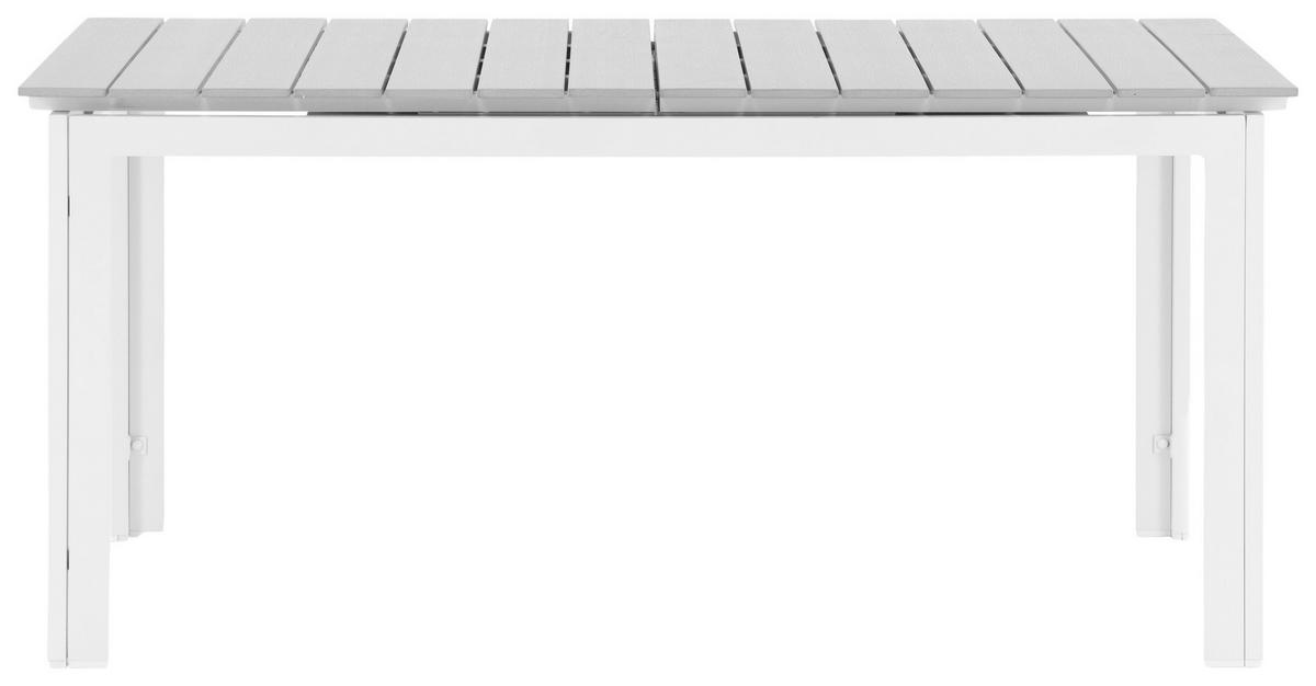 Gartentisch Levels - Weiß/Grau, KONVENTIONELL, Metall (160/100/75cm) - Gardenson