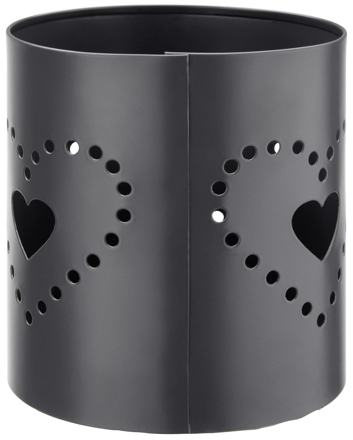 Laterne D/h: Ca. 10/11,5cm, Samira - Schwarz, MODERN, Metall (10/11,5cm) - Luca Bessoni