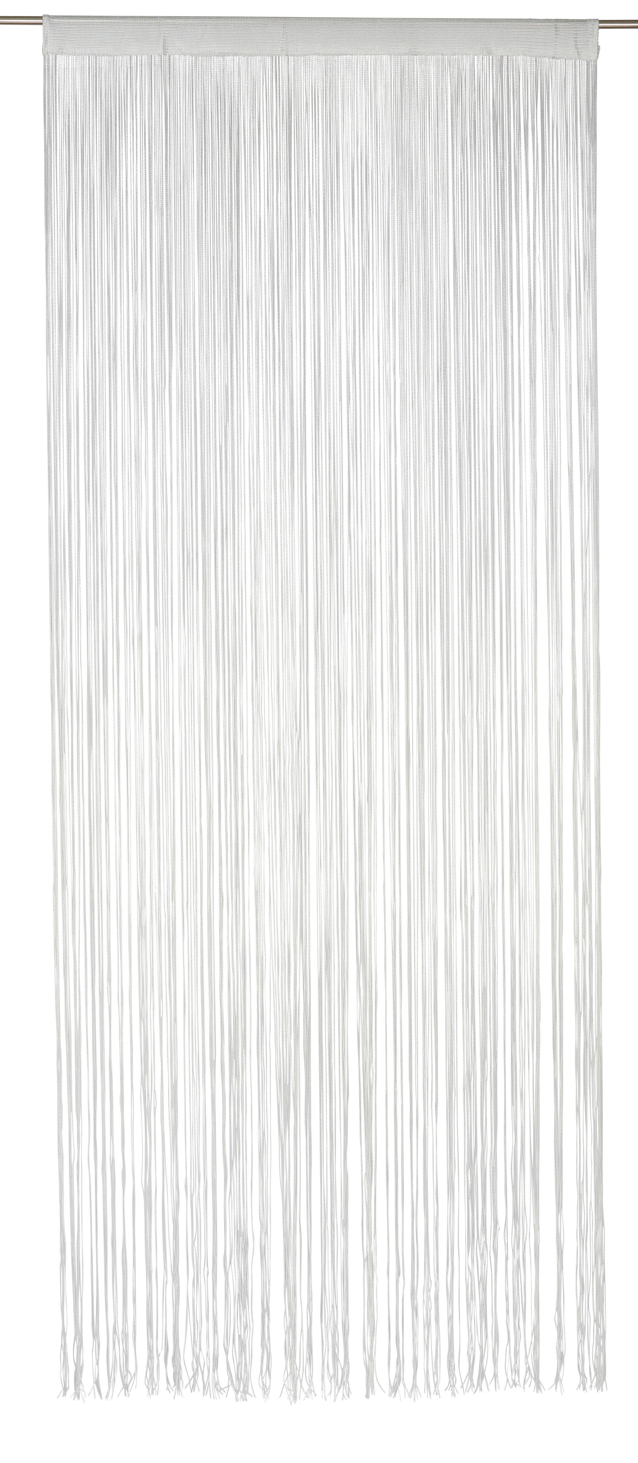 Fadenvorhang Stangendurchzug Marietta B: 90cm, Weiß - Weiß, KONVENTIONELL, Textil (90/245cm) - Ombra