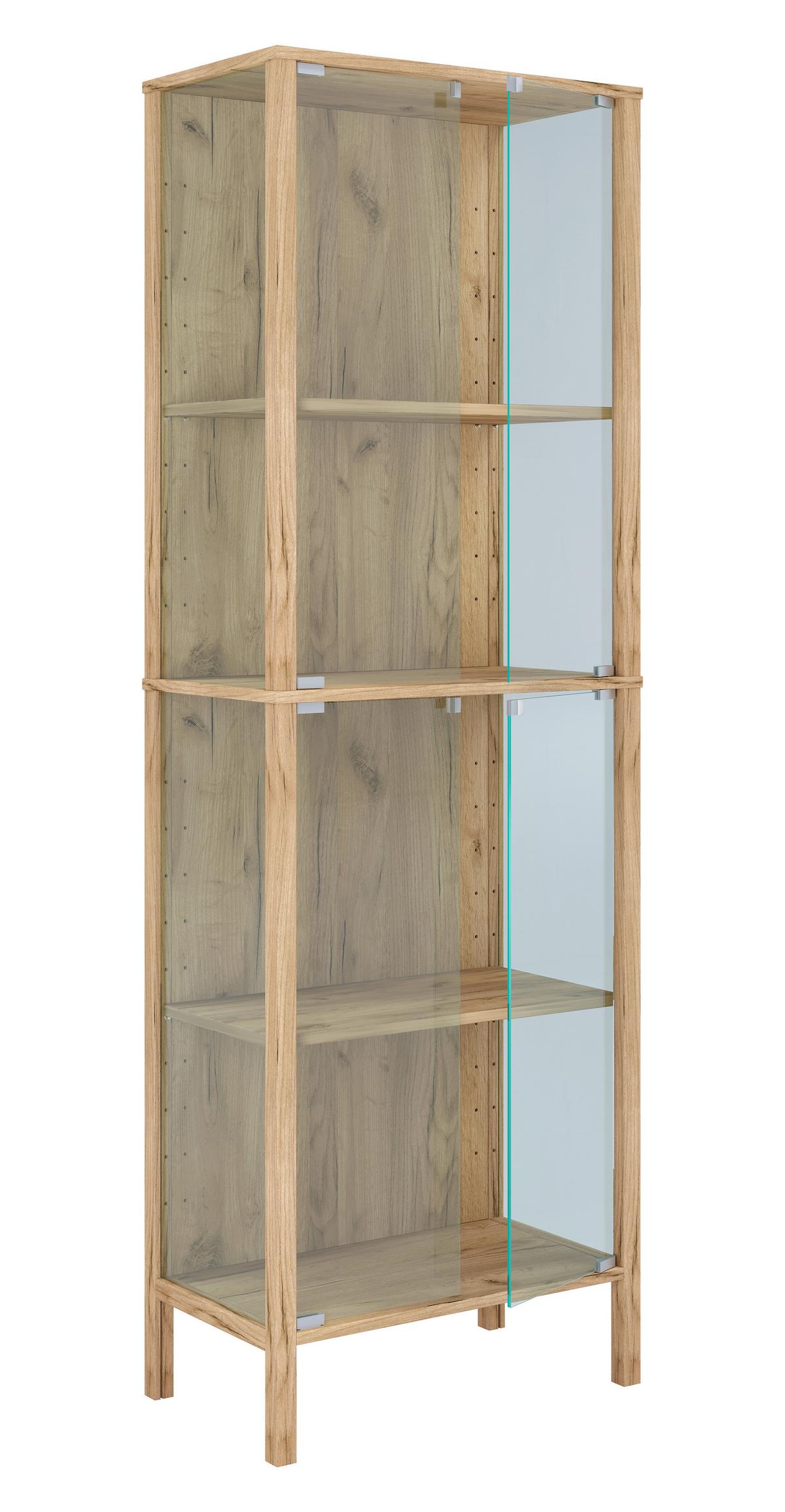 VITRINE Jensol, Honigeiche B: 60 cm - Honigeiche/Klar, Design, Glas/Holzwerkstoff (60/178/35cm) - Livetastic