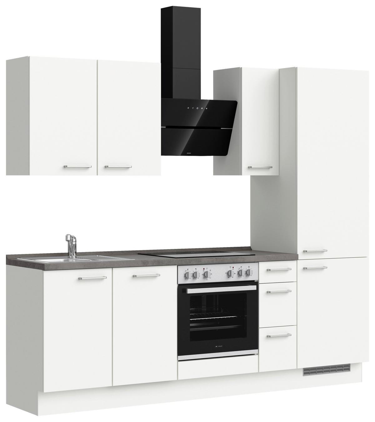 KÜCHENLEERBLOCK TOUCH HIGH - LINE, H2 RECHTS - Weiß/Grau, MODERN, Holzwerkstoff (240cm) - Nobilia