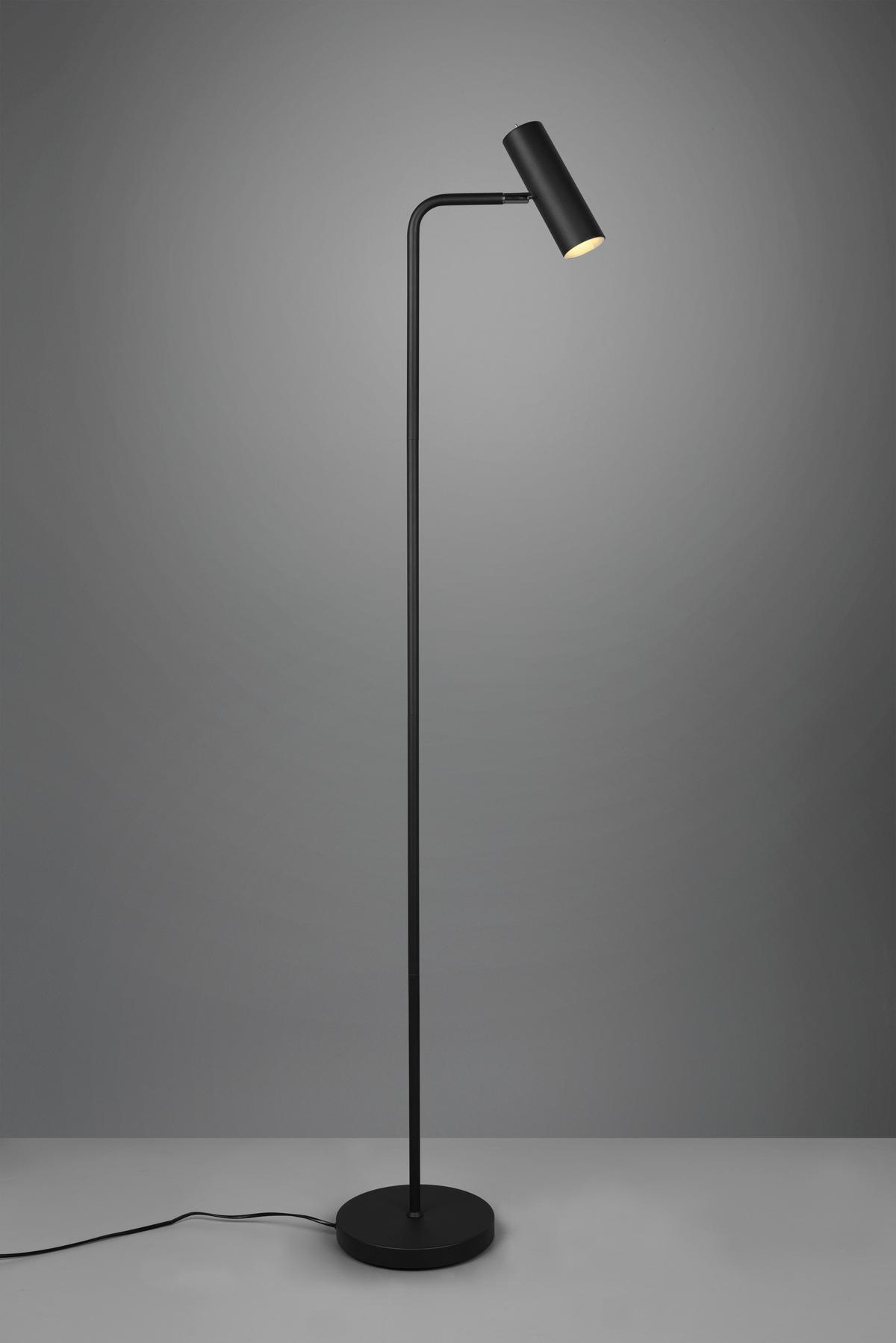 Stehlampe Cinque Schwarz mit Kippschalter - Schwarz, Basics, Metall (151/23/39cm) - Trio Leuchten