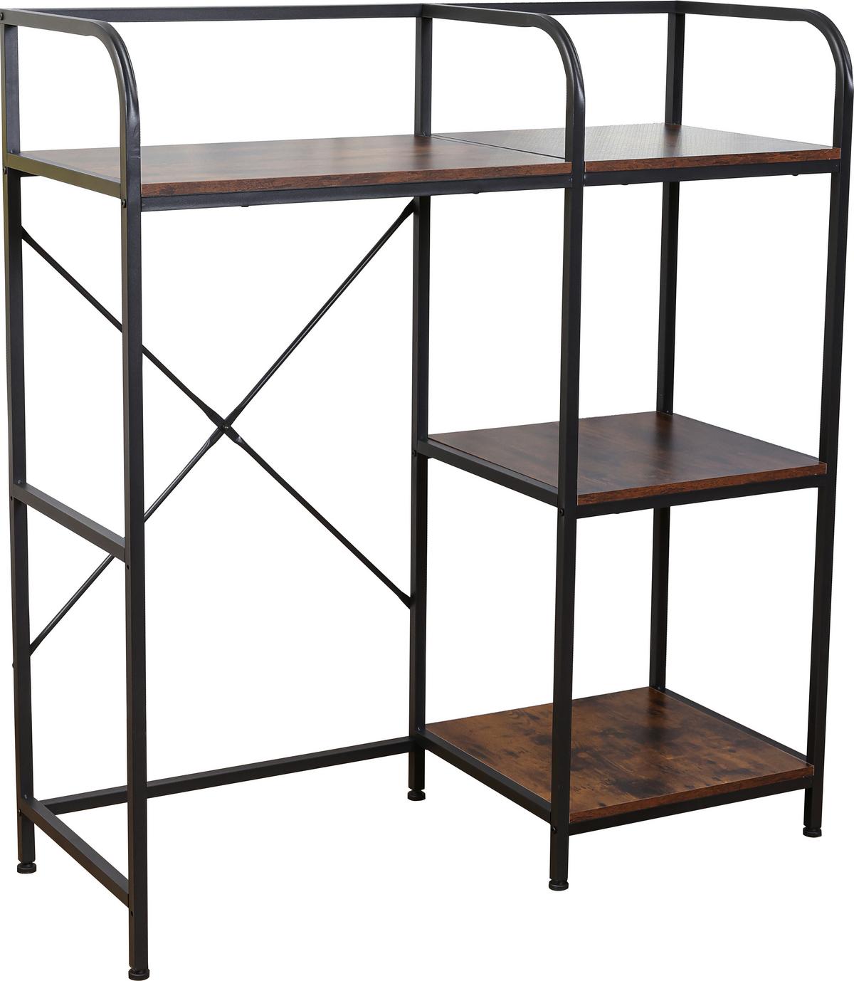 Waschmaschinenregal Respekta - Schwarz/Braun, KONVENTIONELL, Holzwerkstoff/Metall (127/117,5/45cm) - Homezone