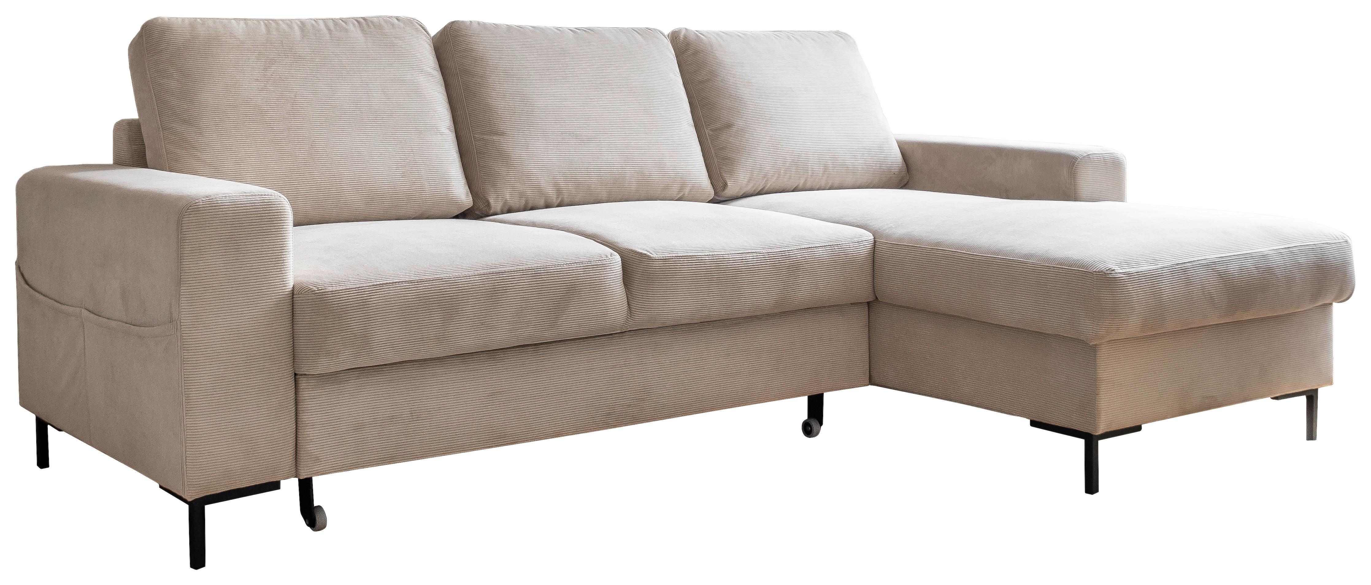 Ecksofa Lofty Lilly Beige S: 236x148cm - Beige/Schwarz, Design, Textil (236/148cm) - MID.YOU