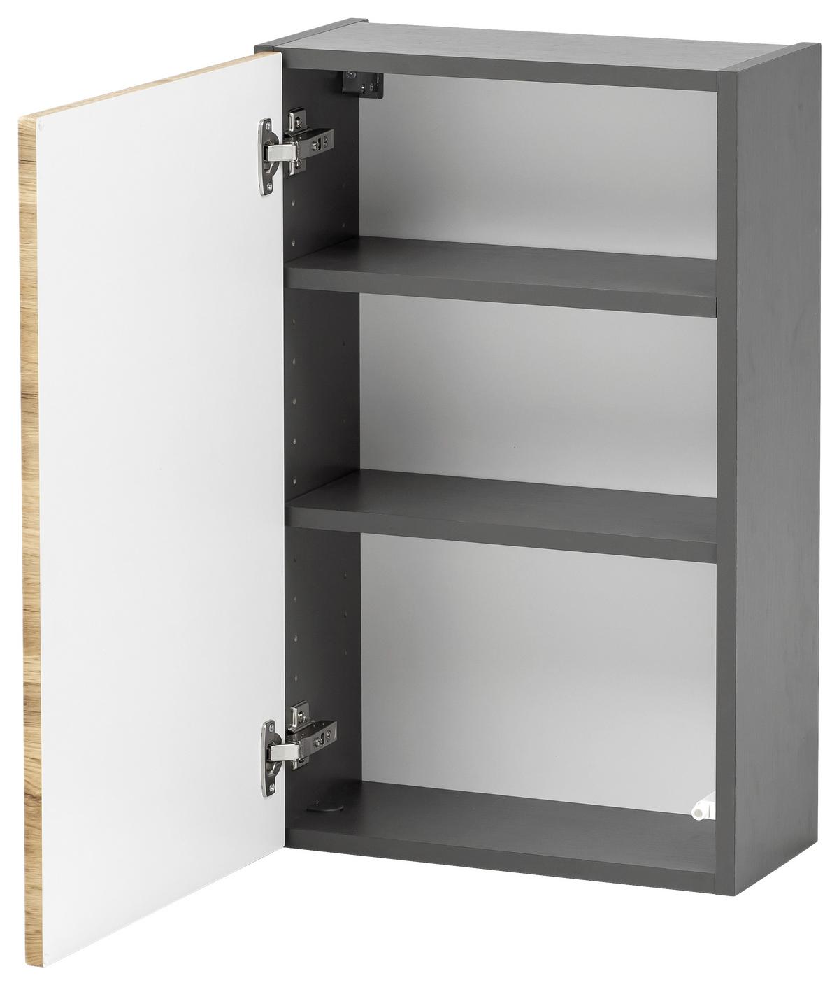 Hängeschrank Kopenhagen B: 40 Cm Graphit.-Eichefarben - Eichefarben/Graphitfarben, KONVENTIONELL, Holzwerkstoff (40/64/20cm) - Held