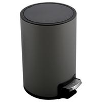 Treteimer Riku 5 L Grau matt Metall 20x25x30 cm - Schwarz/Grau, KONVENTIONELL, Kunststoff/Metall (20/25/30cm) - Spirella
