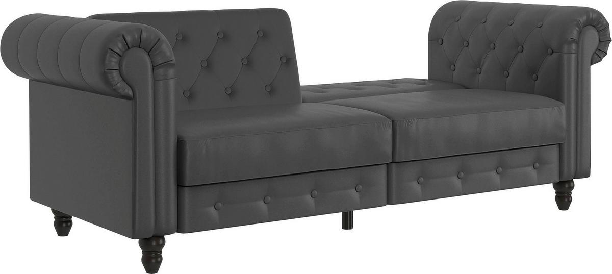 Schlafsofa Firenze Grau, mit Schlaffunktion - Schwarz/Grau, Basics, Textil (236/83cm) - Livetastic