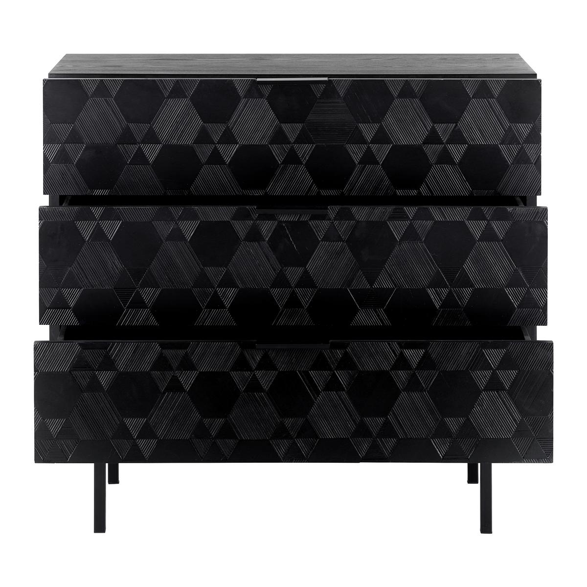 Komoda ROMA - čierna, Modern, kov/drevo (85/80/40cm) - Bessagi Home