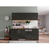 Küchenzeile Economy mit Geräten 195 cm Grau/Eiche Dekor Modern - Eichefarben/Grau, Basics, Holzwerkstoff (195cm) - Respekta
