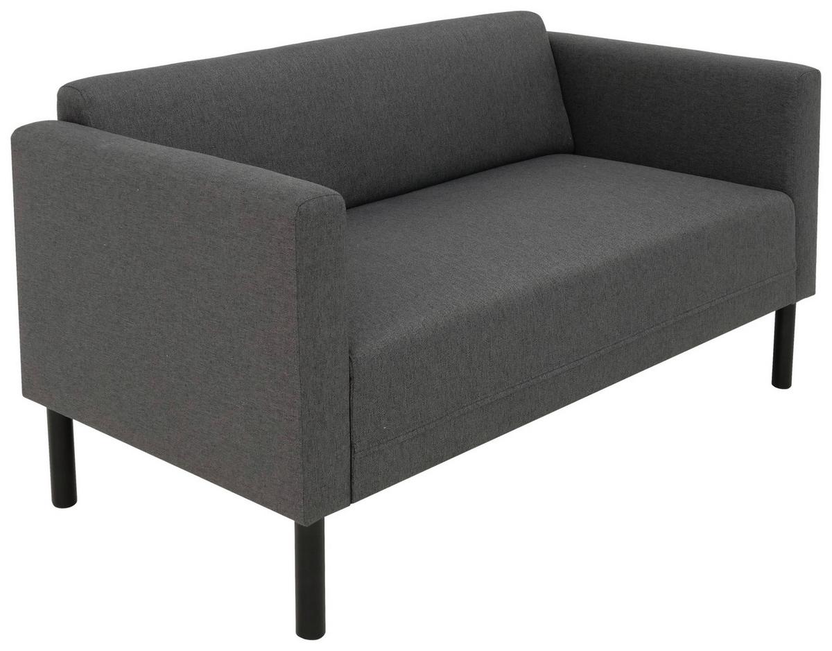 2-Sitzer-Sofa Derby Anthrazit B: 133 cm - Anthrazit/Schwarz, Basics, Textil (133/70/66cm) - P & B