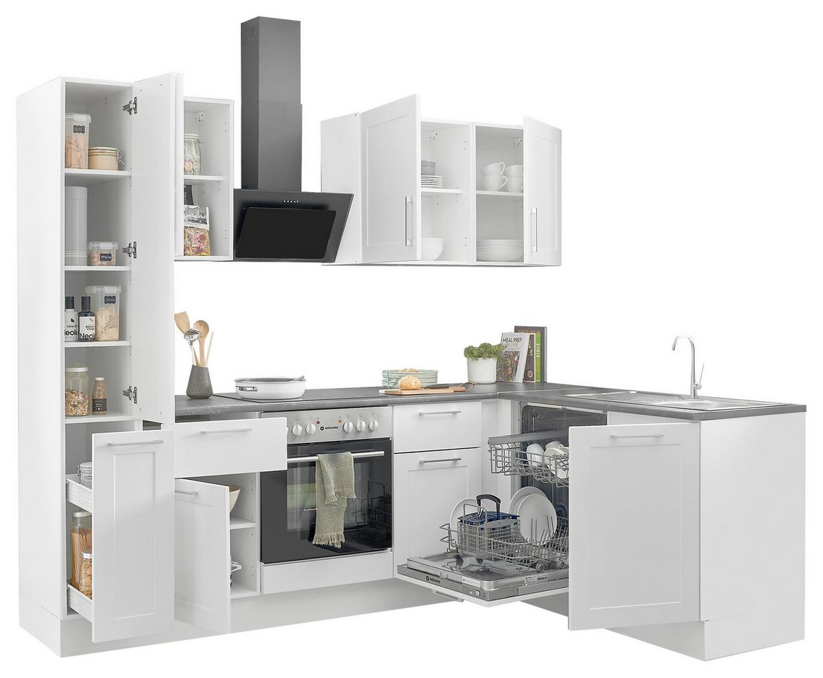 Eckküche Marseille L 250 White - Anthrazit/Weiß, Design, Holzwerkstoff (250/175cm) - MID.YOU