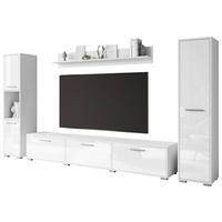 Wohnwand Bogota Xl Weiss - Weiß Hochglanz/Weiß, Basics, Holzwerkstoff (240/130/31cm) - MID.YOU