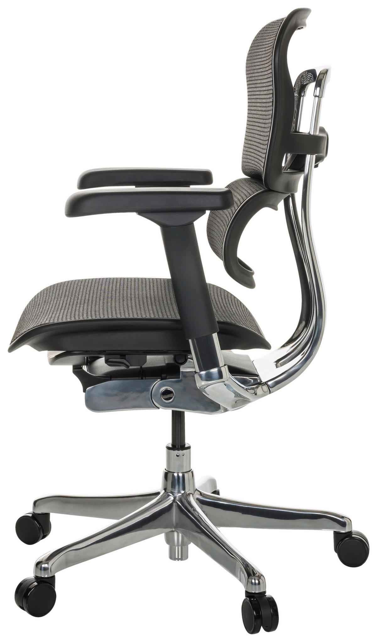 Drehstuhl Ergohuman Base I - Silberfarben/Schwarz, Basics, Kunststoff/Textil (69/107-122/64cm) - MID.YOU