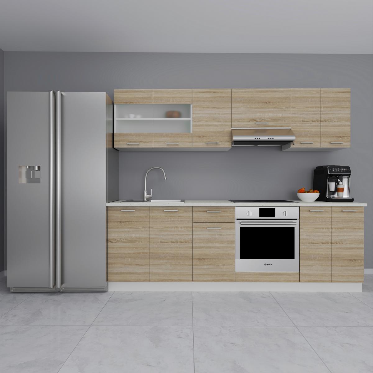 Küchenunterschrank Esilo B: 60 Cm Weiß/eiche Dekor - Weiß/Sonoma Eiche, KONVENTIONELL, Holzwerkstoff (60/82/46cm) - MID.YOU