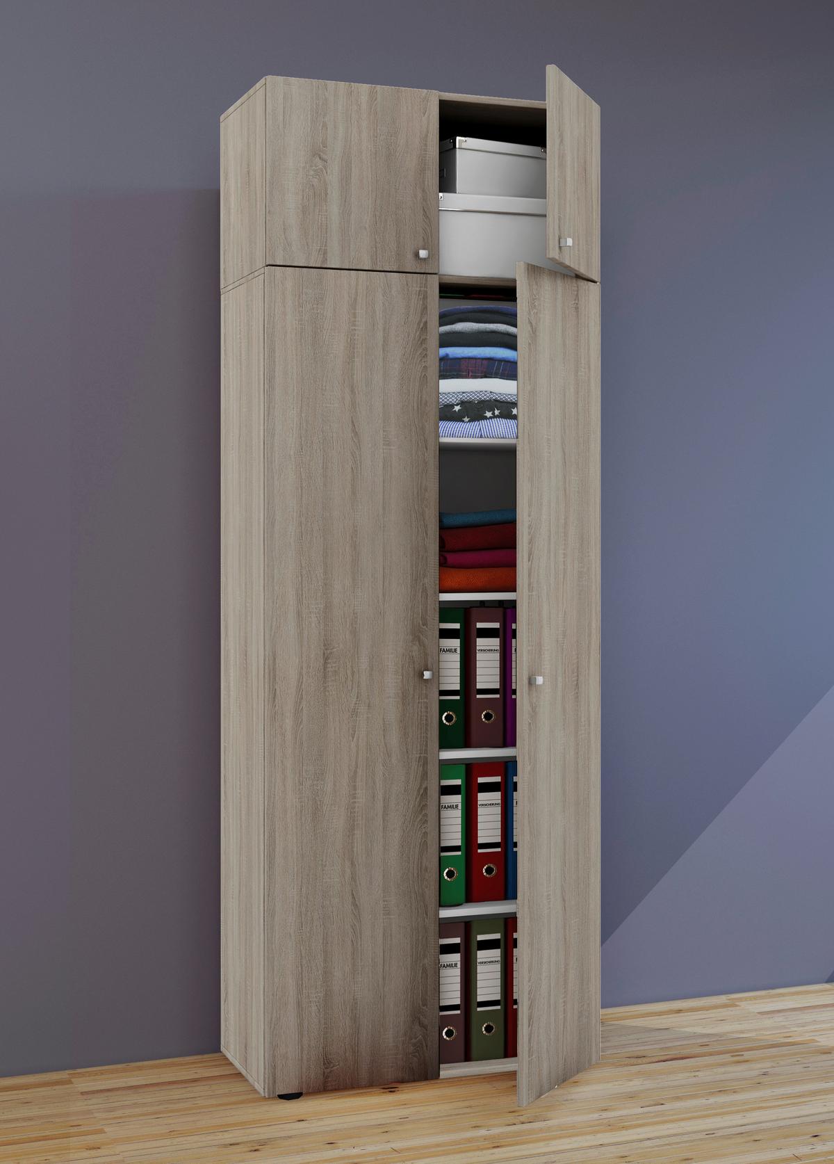 Mehrzweckschrank Vandol I Sonoma Eiche B: 70 cm - Schwarz/Sonoma Eiche, MODERN, Holzwerkstoff (70/218/39cm) - MID.YOU