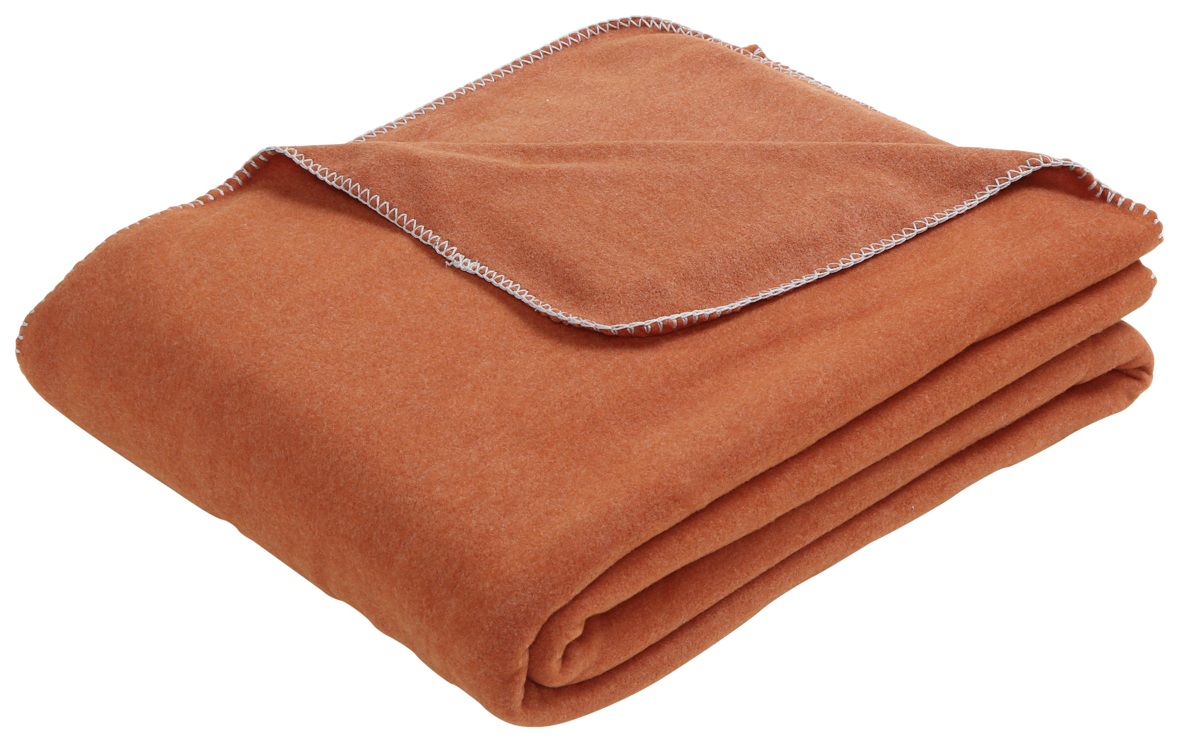 Měkká Deka Fay, 150/200cm, Rezavá - rezavá, Moderní, textil (150/200cm) - Modern Living
