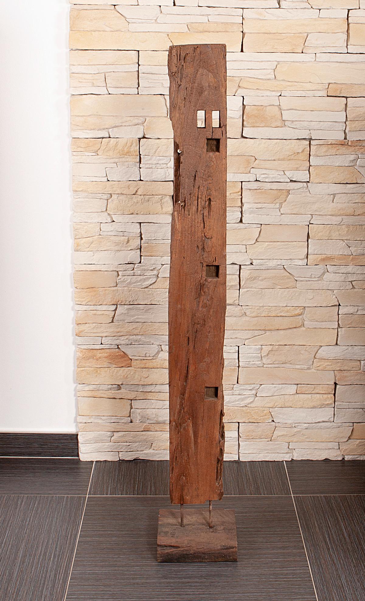 Skulptur Vanimo - Braun, Basics, Holz (20,5/132/20,5cm) - Gardenson