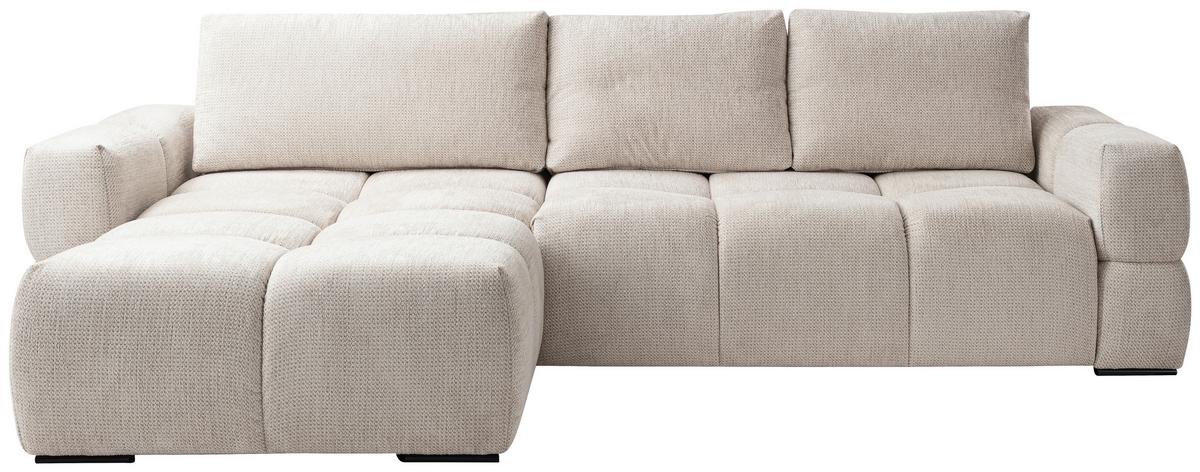Ecksofa Taremi, Kaschmir S: 173x299 cm - Kaschmir/Schwarz, Design, Textil (173/299cm) - Stylife