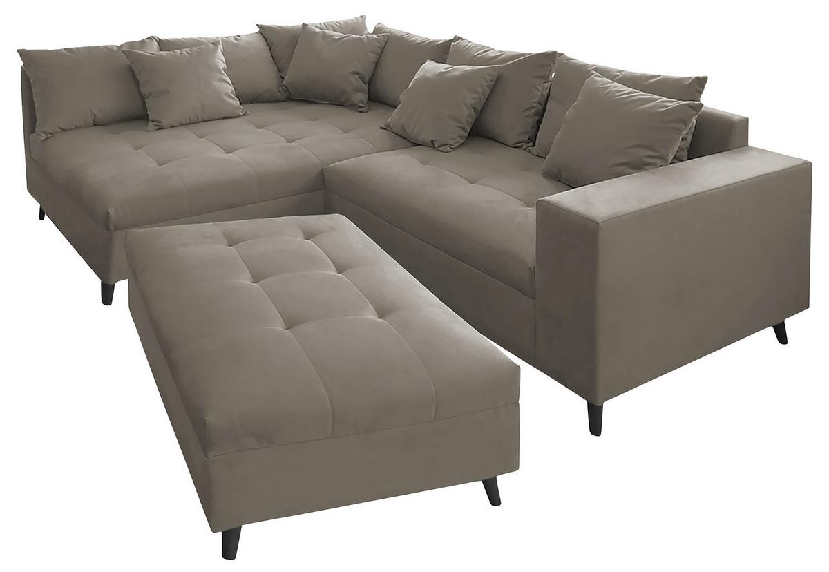 Ecksofa Pruno, Grau S: 174x247 Cm - Schwarz/Grau, Design, Textil (174/247cm) - MID.YOU