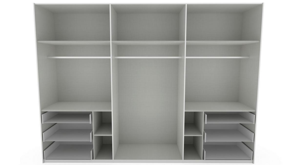 Schwebetürenschrank Level 36 A Graphit/Eiche/Spiegel,b:300cm - Eichefarben/Graphitfarben, MODERN, Glas/Holzwerkstoff (300/216/65cm) - MID.YOU
