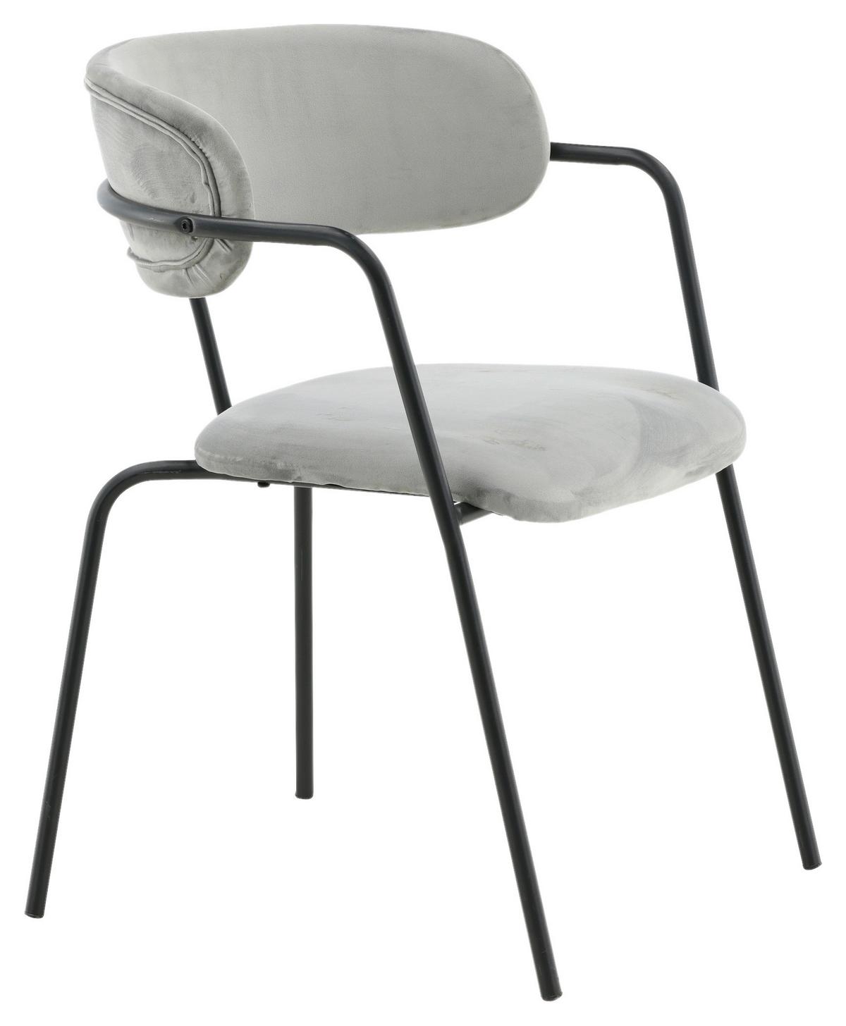Stuhl-Set Arrow - Schwarz/Grau, Design, Textil/Metall (58/79/61cm) - Livetastic