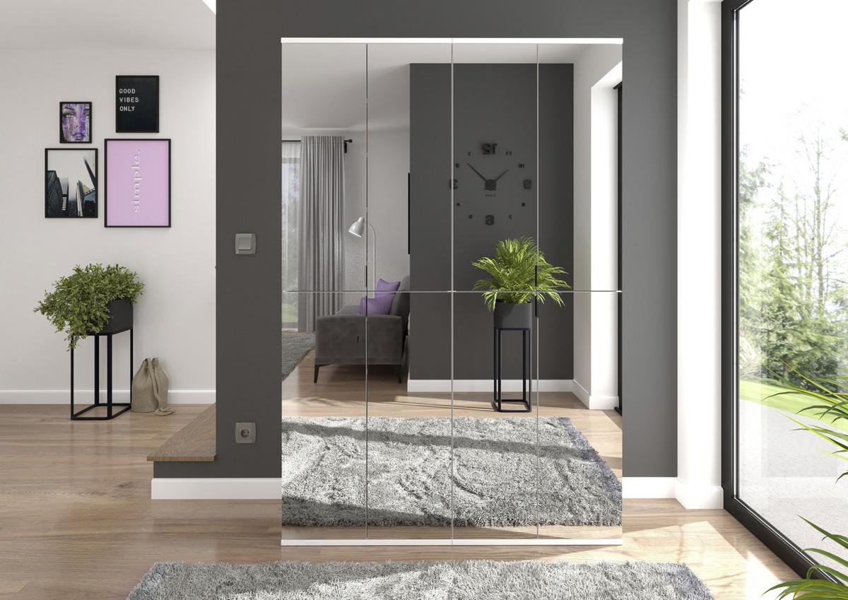 Mehrzweckschrank Projekt X Weiß Dekor Bxhxt 65x193x37 Cm - Schwarz/Weiß, MODERN, Glas/Holzwerkstoff (65/193/37cm) - MID.YOU