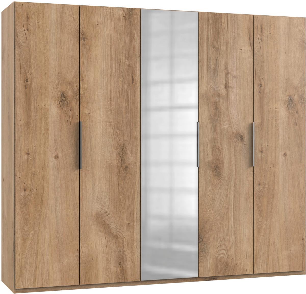 Drehtürenschrank Mit Spiegel B: 250 Cm Level, Eiche Dekor - Eichefarben, MODERN, Holzwerkstoff (250/216/58cm) - MID.YOU