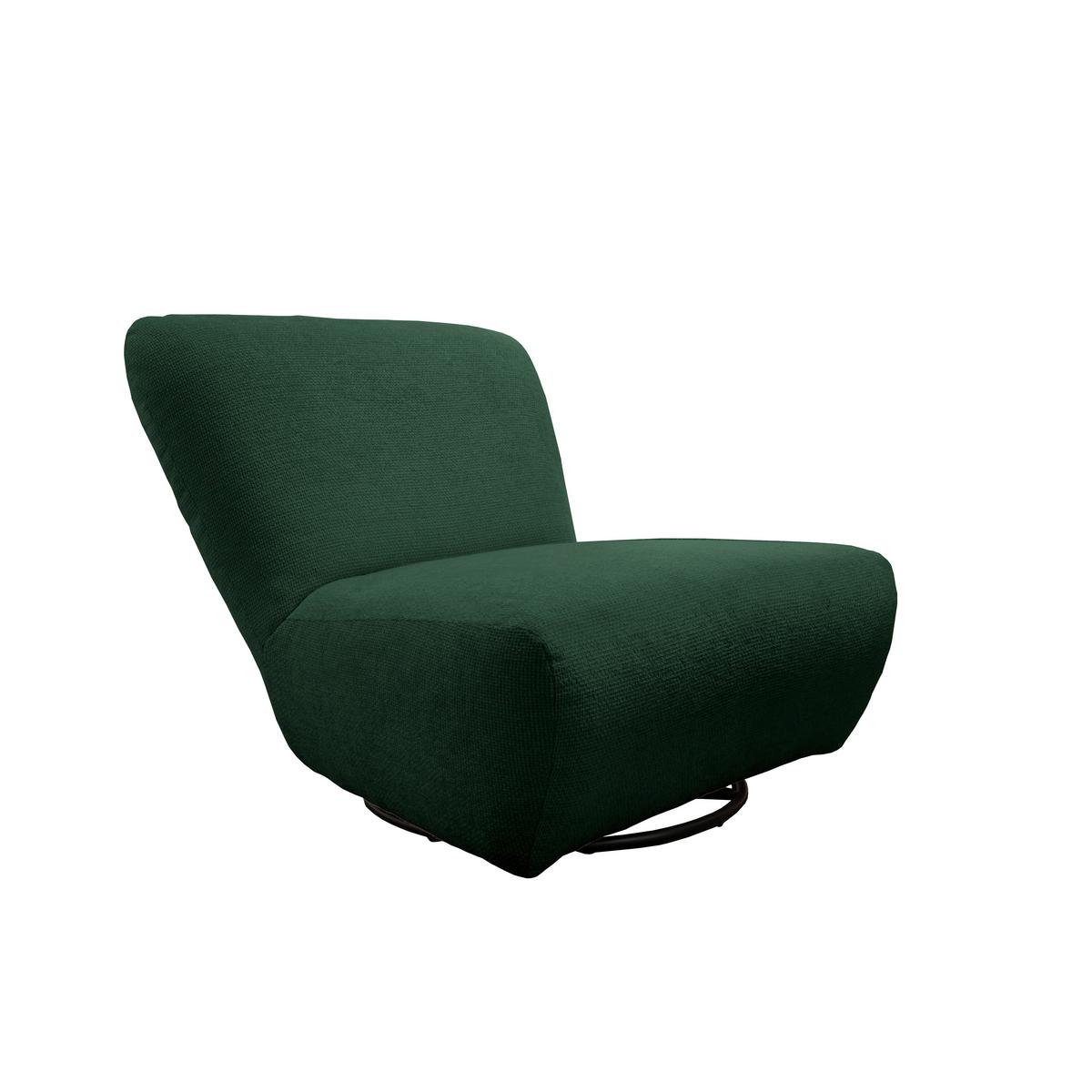 XXL-Sessel Cremallo Dunkelgrün Wippfunktion, drehbar, B: 95cm - Dunkelgrün/Schwarz, Trend, Textil (95/77/94cm) - Livetastic