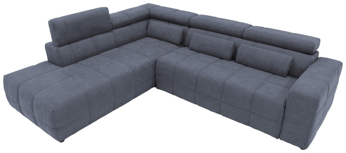 Ecksofa Mit Sitztiefen- Verstellung Brandon Dunkelgrau - Dunkelgrau/Schwarz, Design, Textil (228/275cm) - MID.YOU