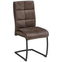 Schwingstuhl Kiana Micorfaser Braun, B: 38 cm - Schwarz/Braun, LIFESTYLE, Textil/Metall (38/97/45cm) - Livetastic