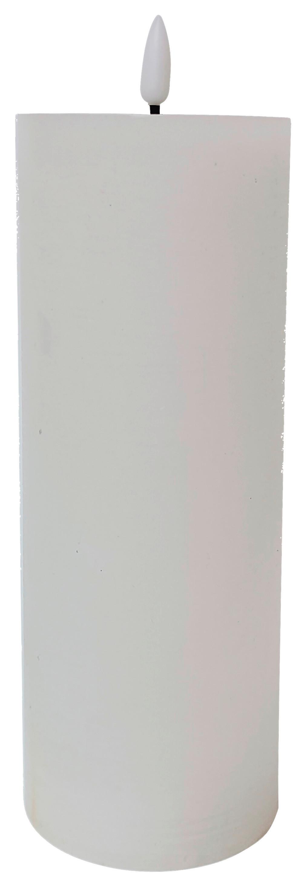 Svíčka S Led Mandy, V: 17,5cm - bílá, plast/přírodní materiály (7,5/17,5cm) - Premium Living