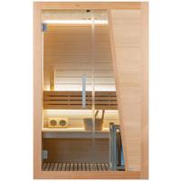 Sauna Finnische Tampere Braun - Naturfarben, Basics, Glas/Holz (110/195/125cm) - Sanotechnik
