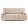 Schlafsofa Lauder Beige B: 207cm - Beige/Schwarz, Basics, Holz/Textil (207/93/105cm) - MID.YOU