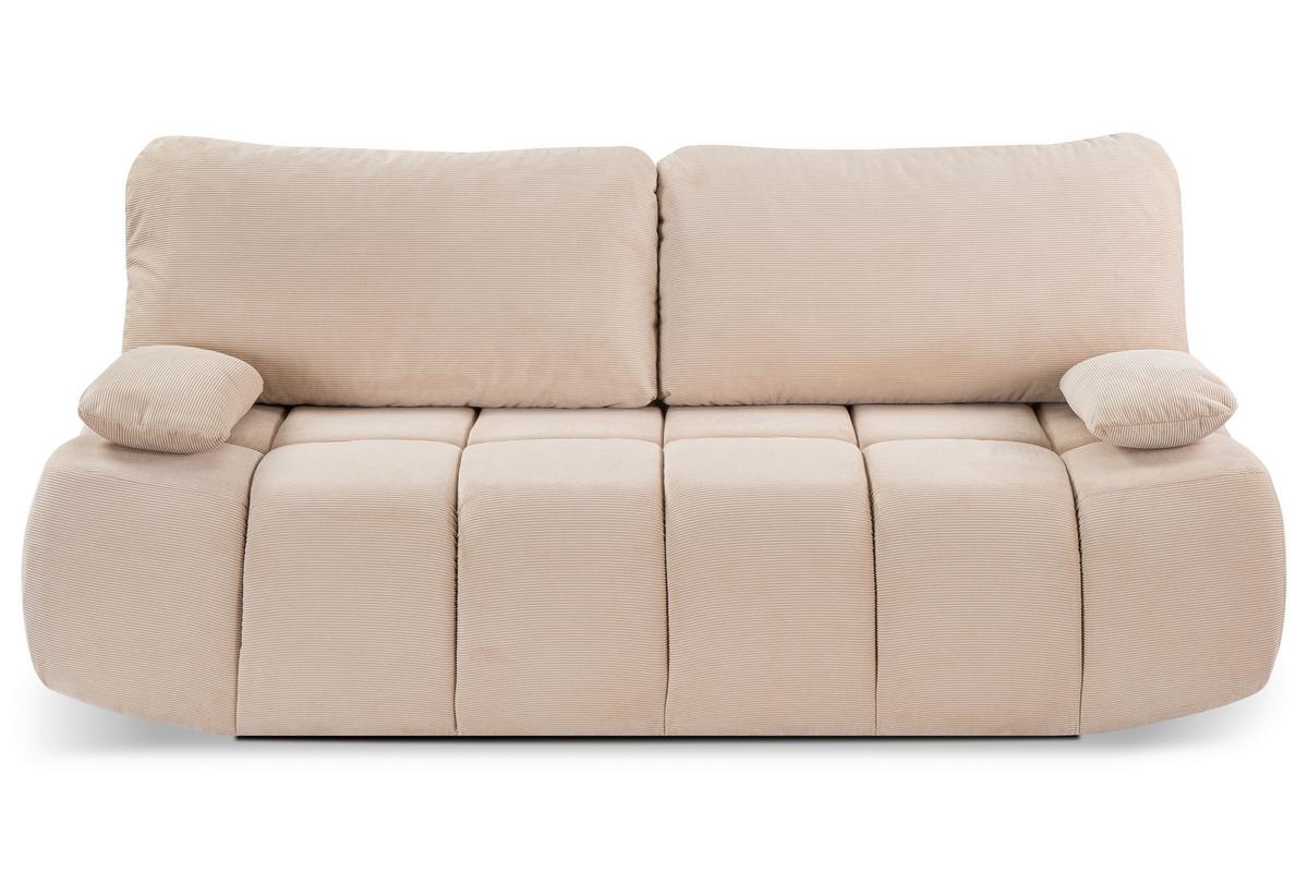 Schlafsofa Lauder Beige B: 207cm - Beige/Schwarz, Basics, Holz/Textil (207/93/105cm) - MID.YOU