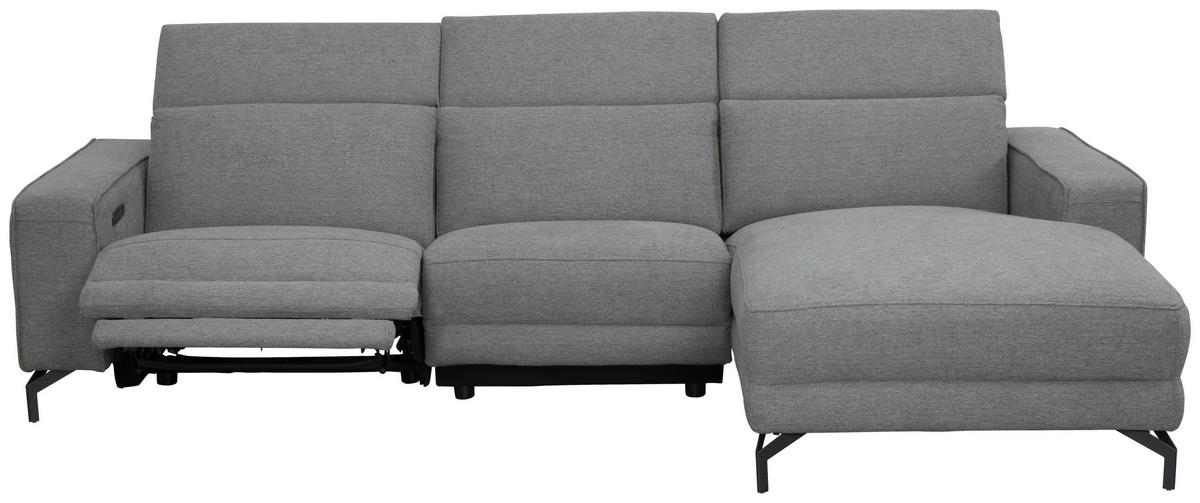 Ecksofa Michelle Grau S: 278x108 cm - Schwarz/Grau, Design, Textil (278/176cm) - Livetastic