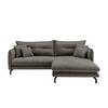 Ecksofa Lava Graubraun S: 255x180 Cm - Graubraun/Schwarz, Design, Textil (255/180cm) - Livetastic